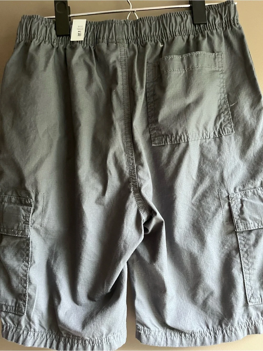 Kids Elastic-Waist Cargo Shorts in Gray 16 XXL BNWT
